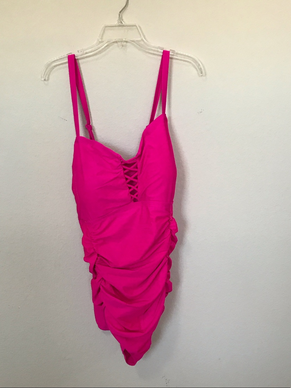 torrid Hot Pink Women’s One-Piece Swimsuit with Lace-Up Front